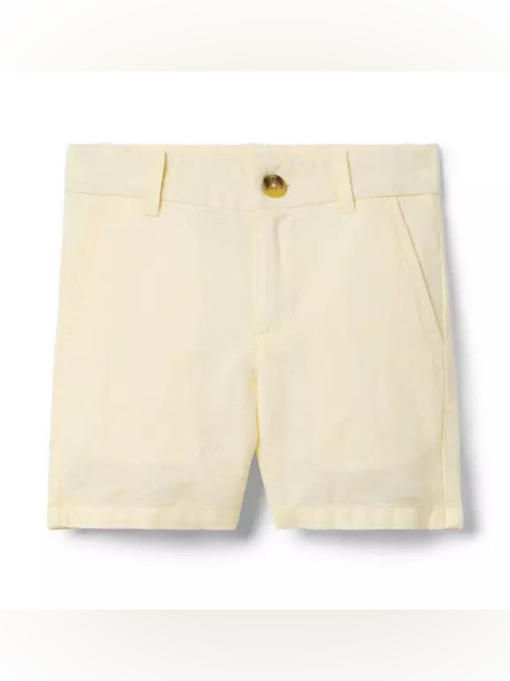 Brand New Janie & Jack Boys Buttermilk Yellow Linen Cotton Shorts, Size 7, NWT